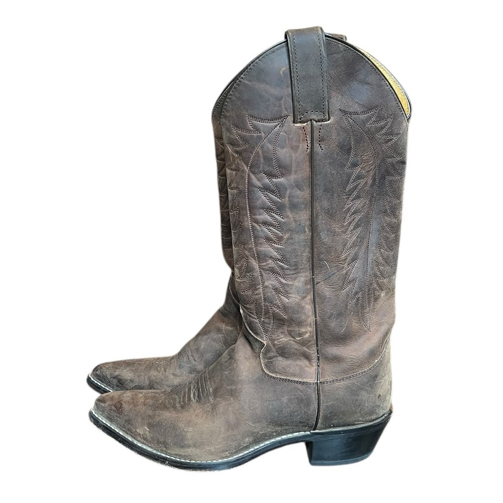 Justin Boots 7.5B Brown Leather Western Cowboy Boots Cowgirl Festival